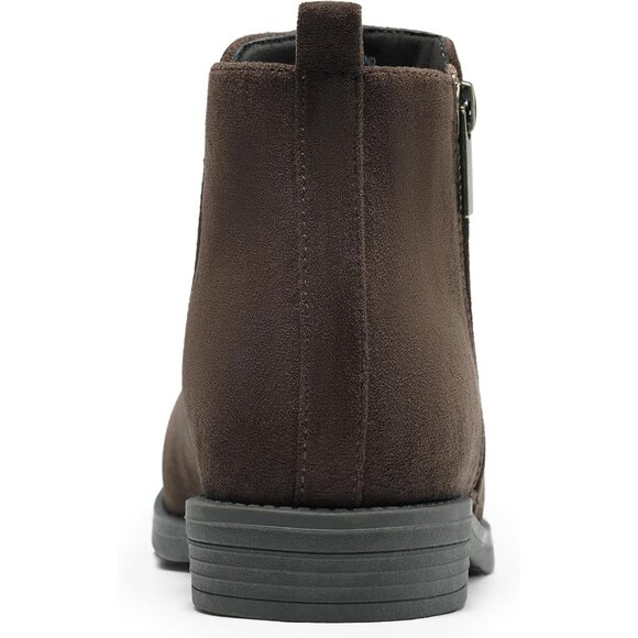 Women's Ankle Brown Boots Short Flat Low Heel Dress Chelsea Casual Classic - Picture 4 of 9